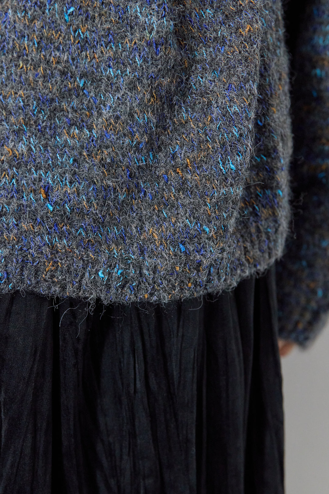 ミックスカラーニット＋ランダムプリーツスカートセットアップ