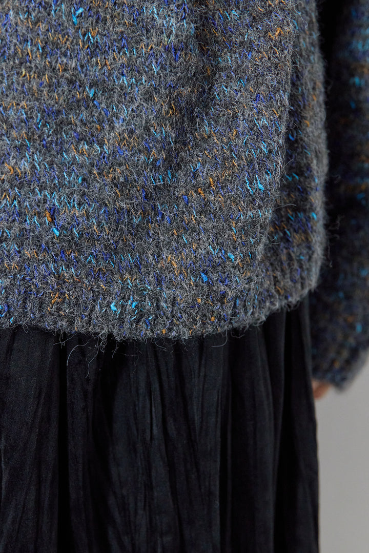 ミックスカラーニット＋ランダムプリーツスカートセットアップ