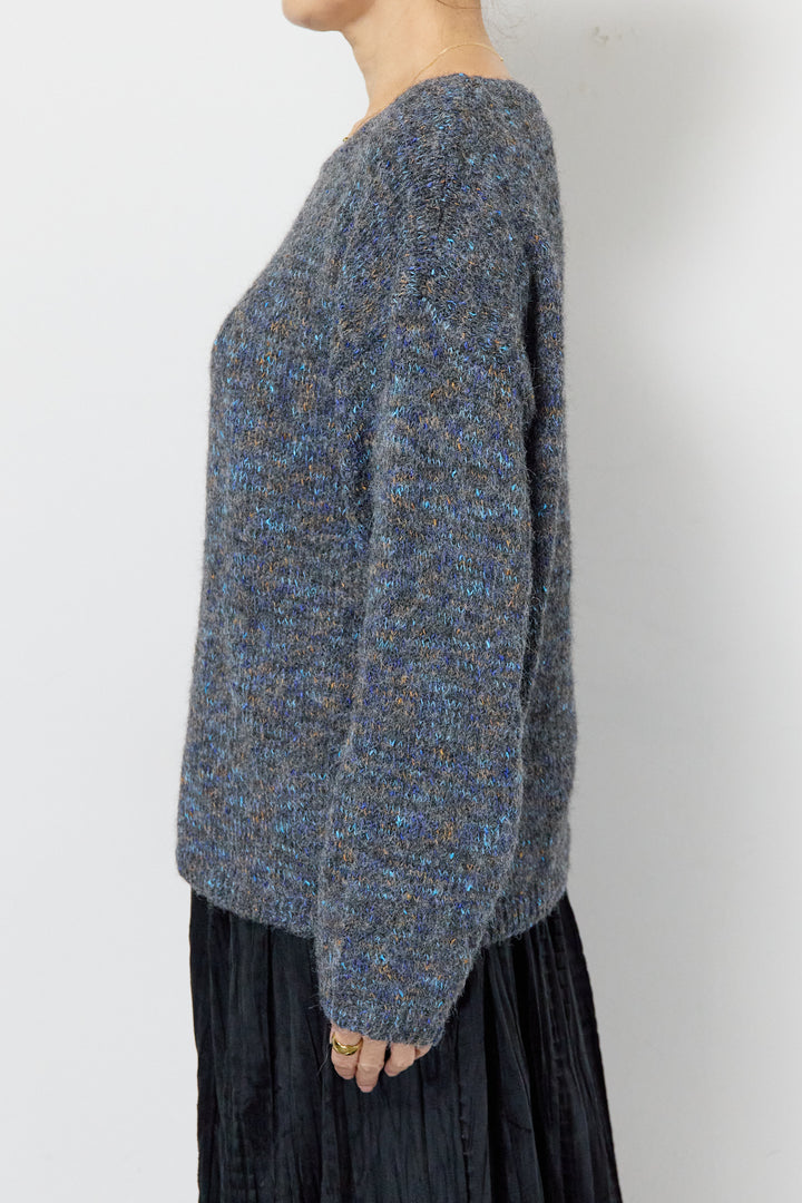 ミックスカラーニット＋ランダムプリーツスカートセットアップ