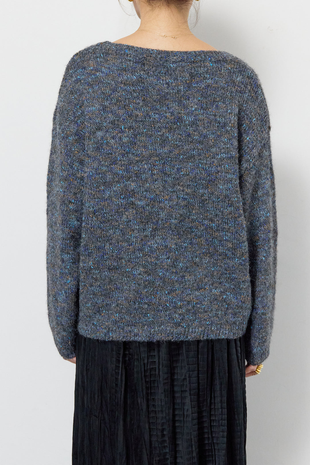 ミックスカラーニット＋ランダムプリーツスカートセットアップ