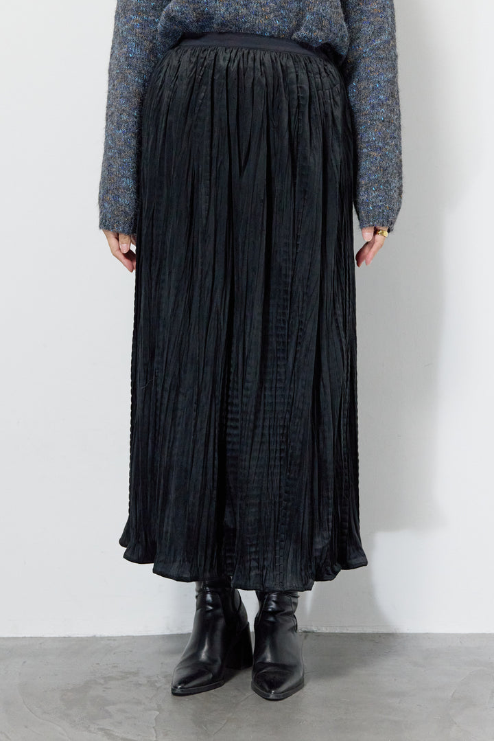 ミックスカラーニット＋ランダムプリーツスカートセットアップ