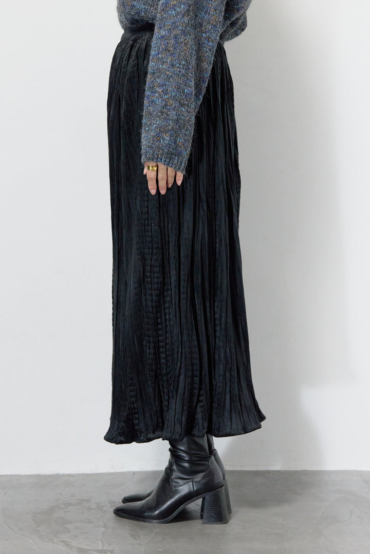 ミックスカラーニット＋ランダムプリーツスカートセットアップ