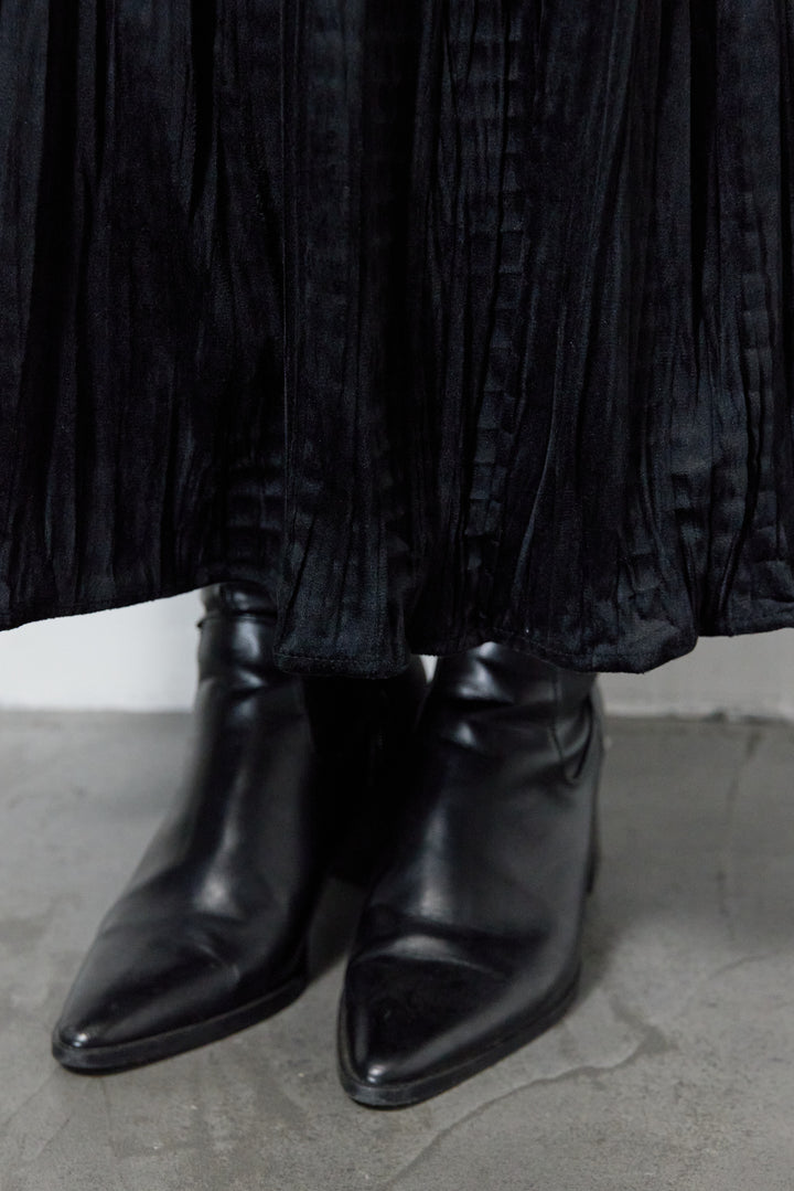 ミックスカラーニット＋ランダムプリーツスカートセットアップ