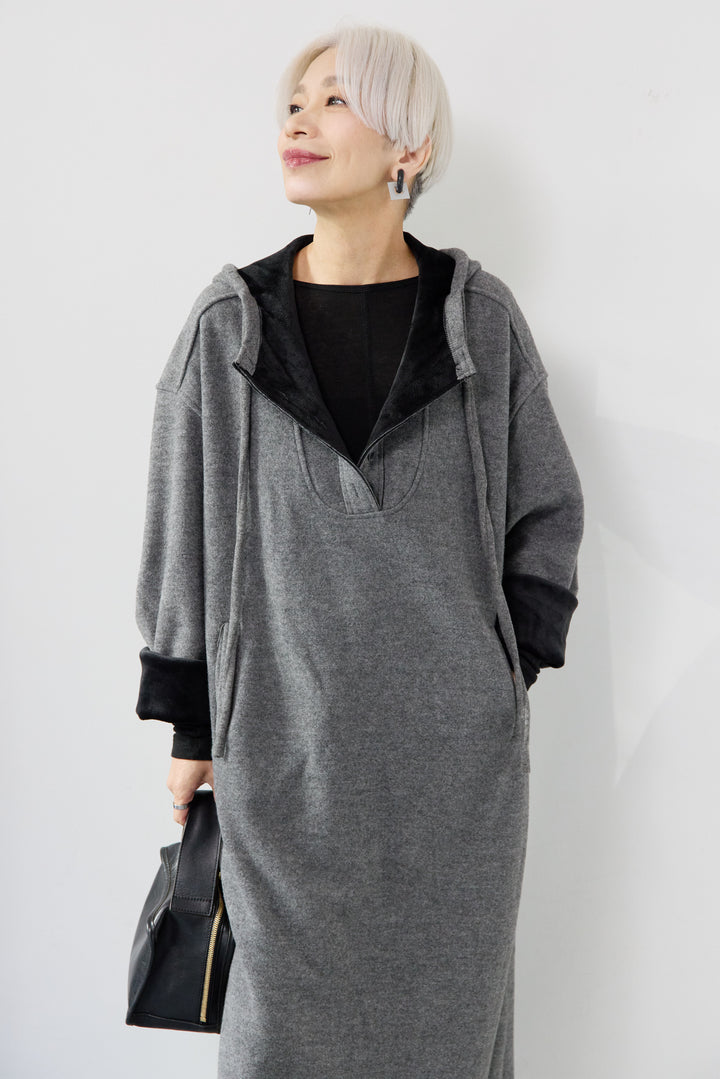 裏起毛フーディワンピース