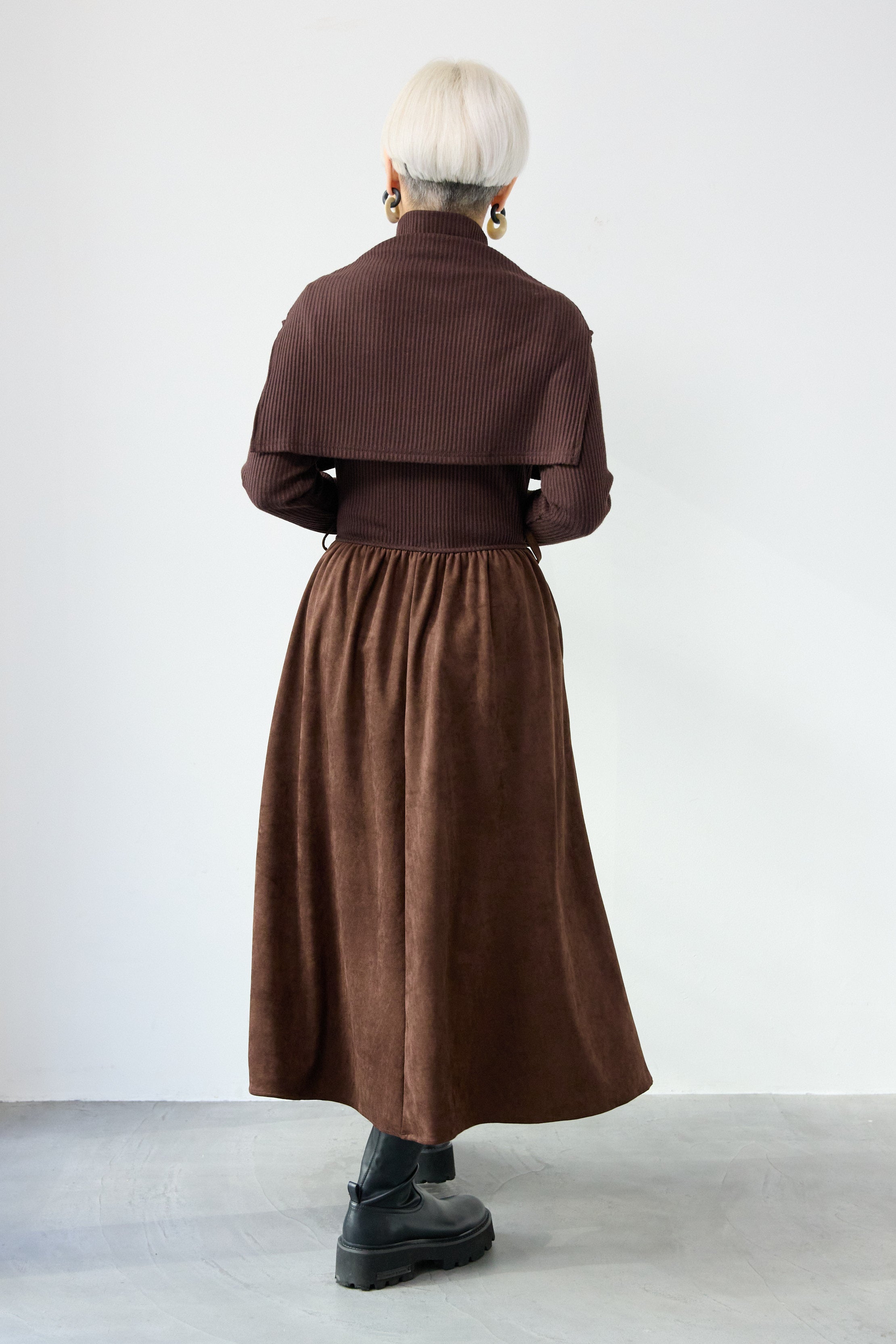 ニットドッキングワンピース ケープニット付ニットドッキングワンピース – plusotoha