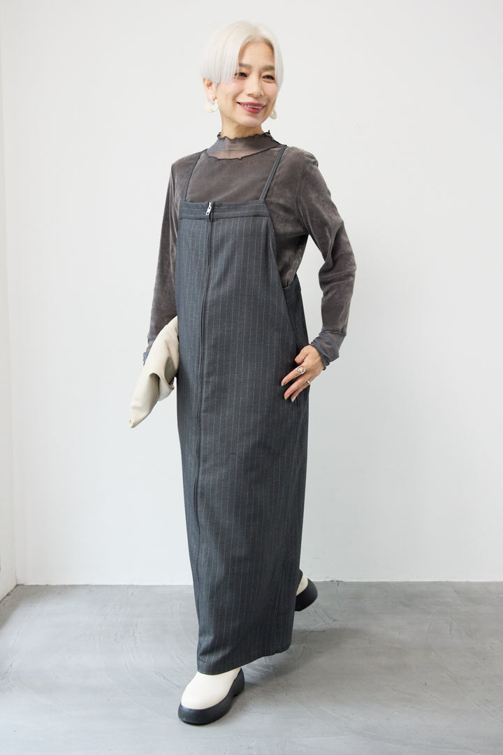 ストライプダブルジップジャンスカ