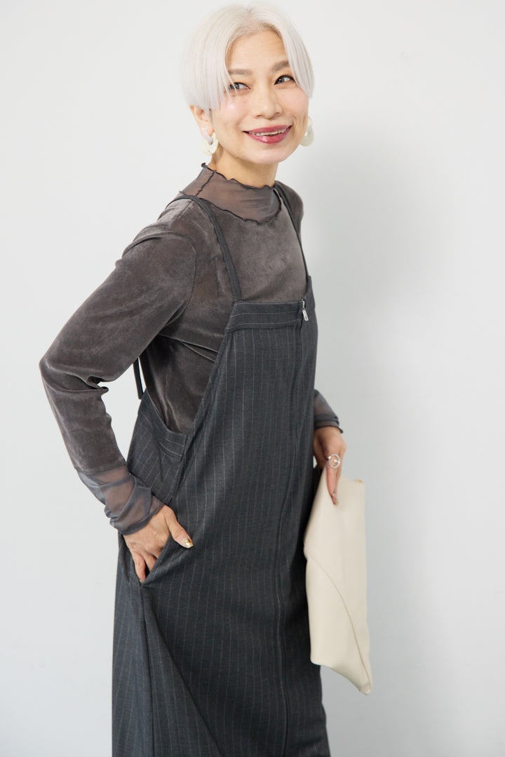 ストライプダブルジップジャンスカ