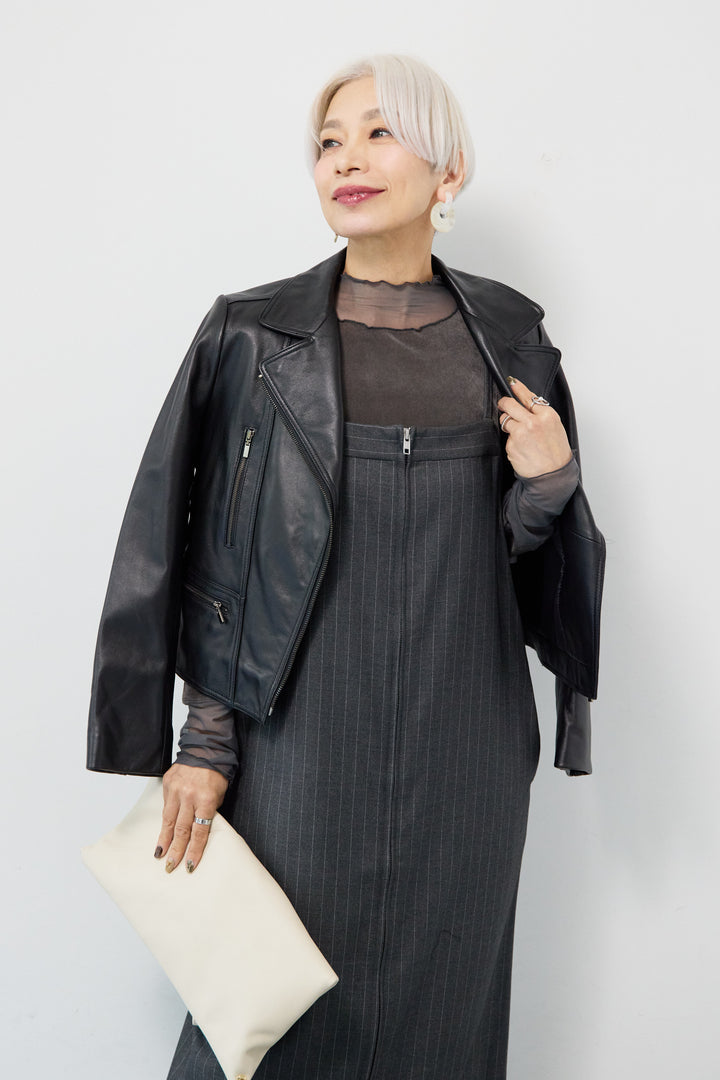 ストライプダブルジップジャンスカ