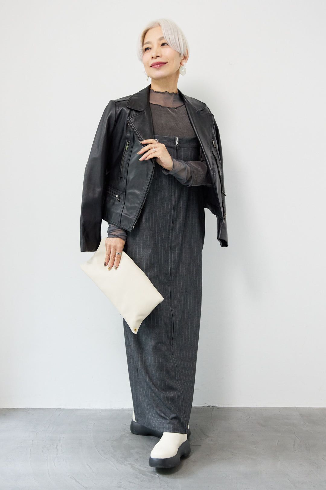 ストライプダブルジップジャンスカ