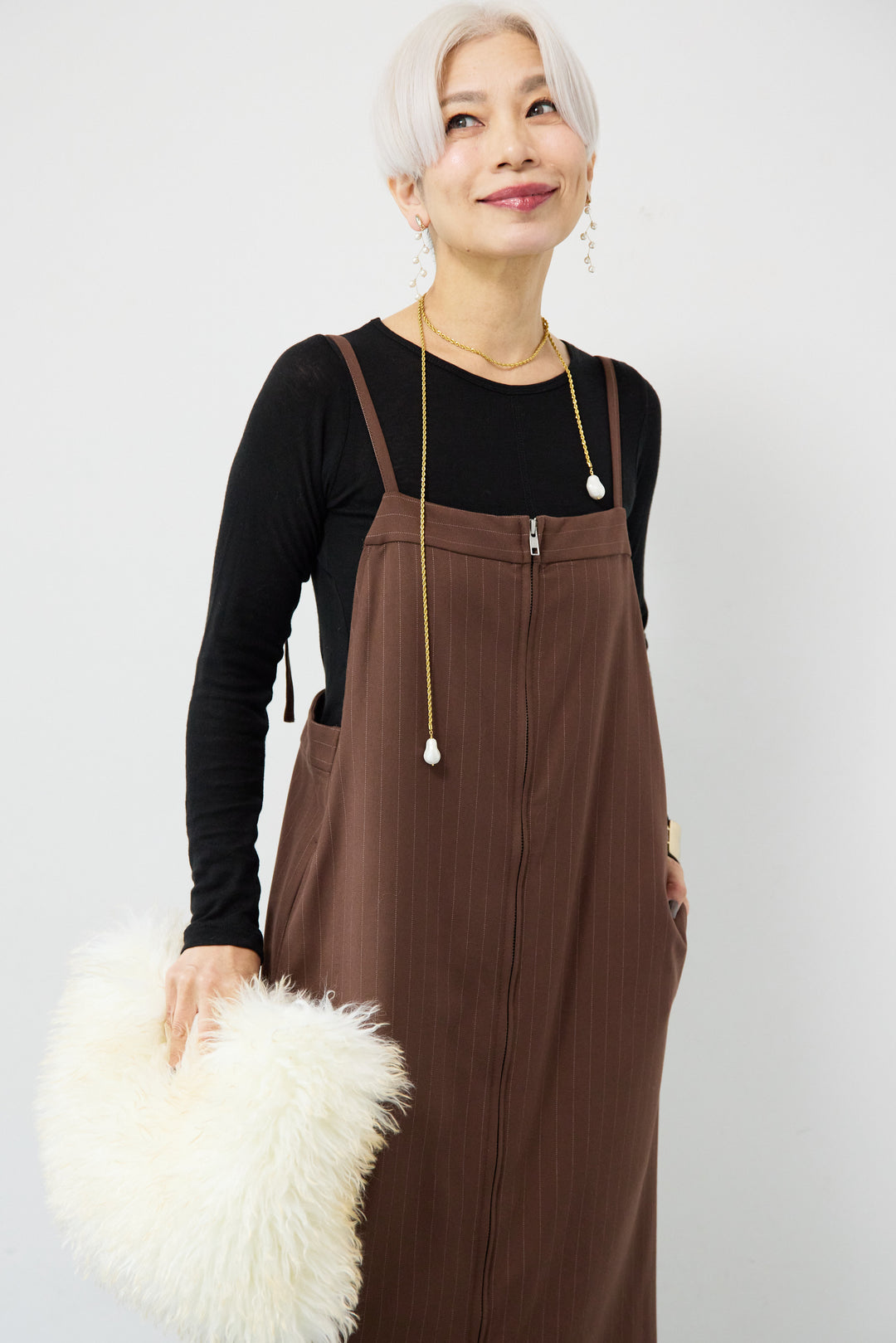 ストライプダブルジップジャンスカ