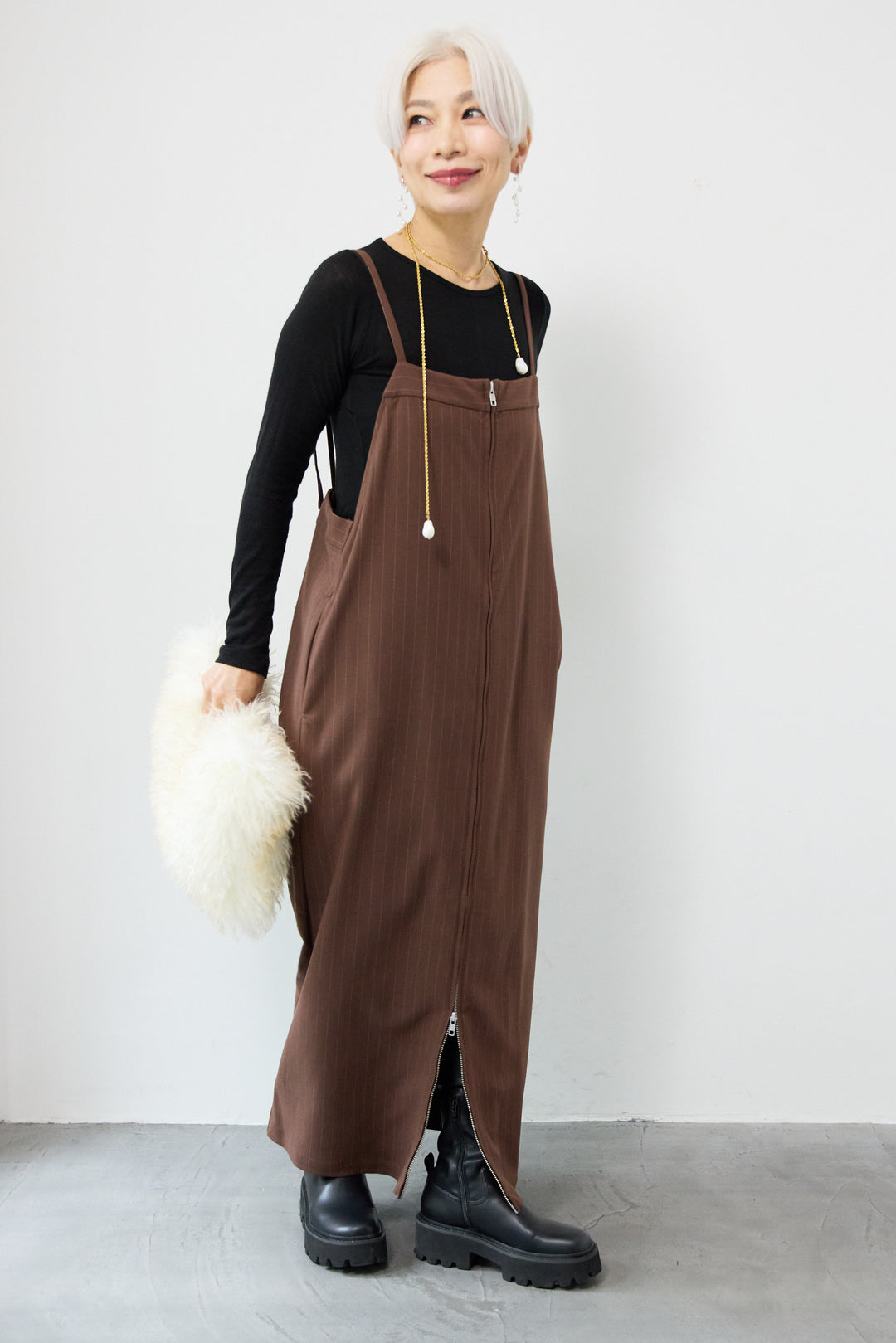 ストライプダブルジップジャンスカ