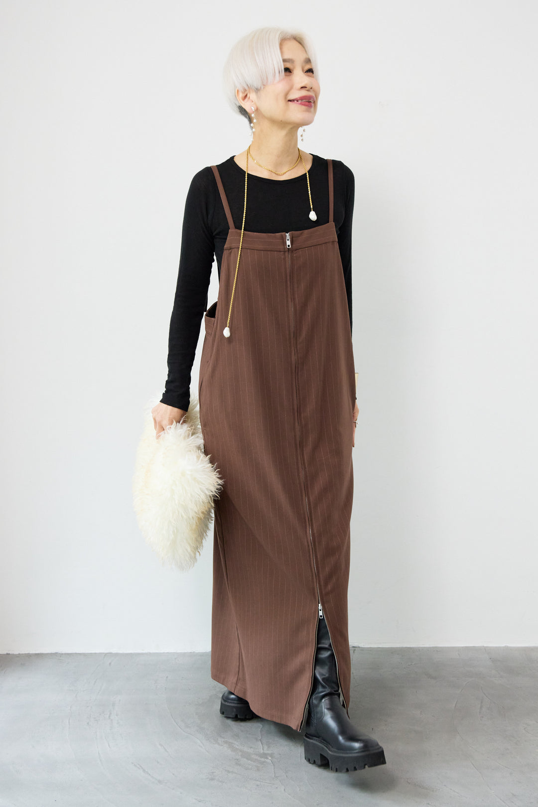 ストライプダブルジップジャンスカ