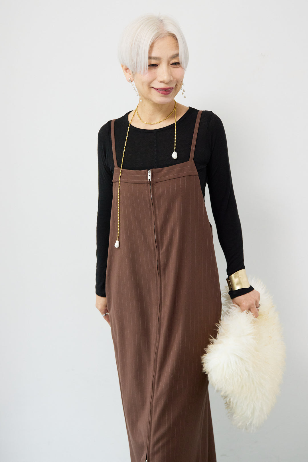 ストライプダブルジップジャンスカ