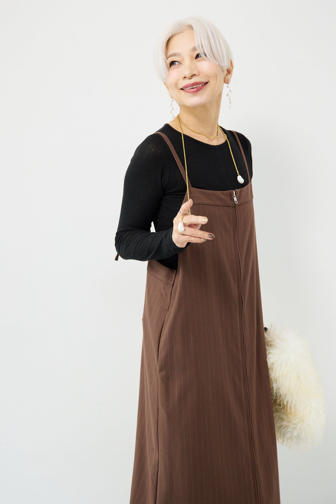 ストライプダブルジップジャンスカ