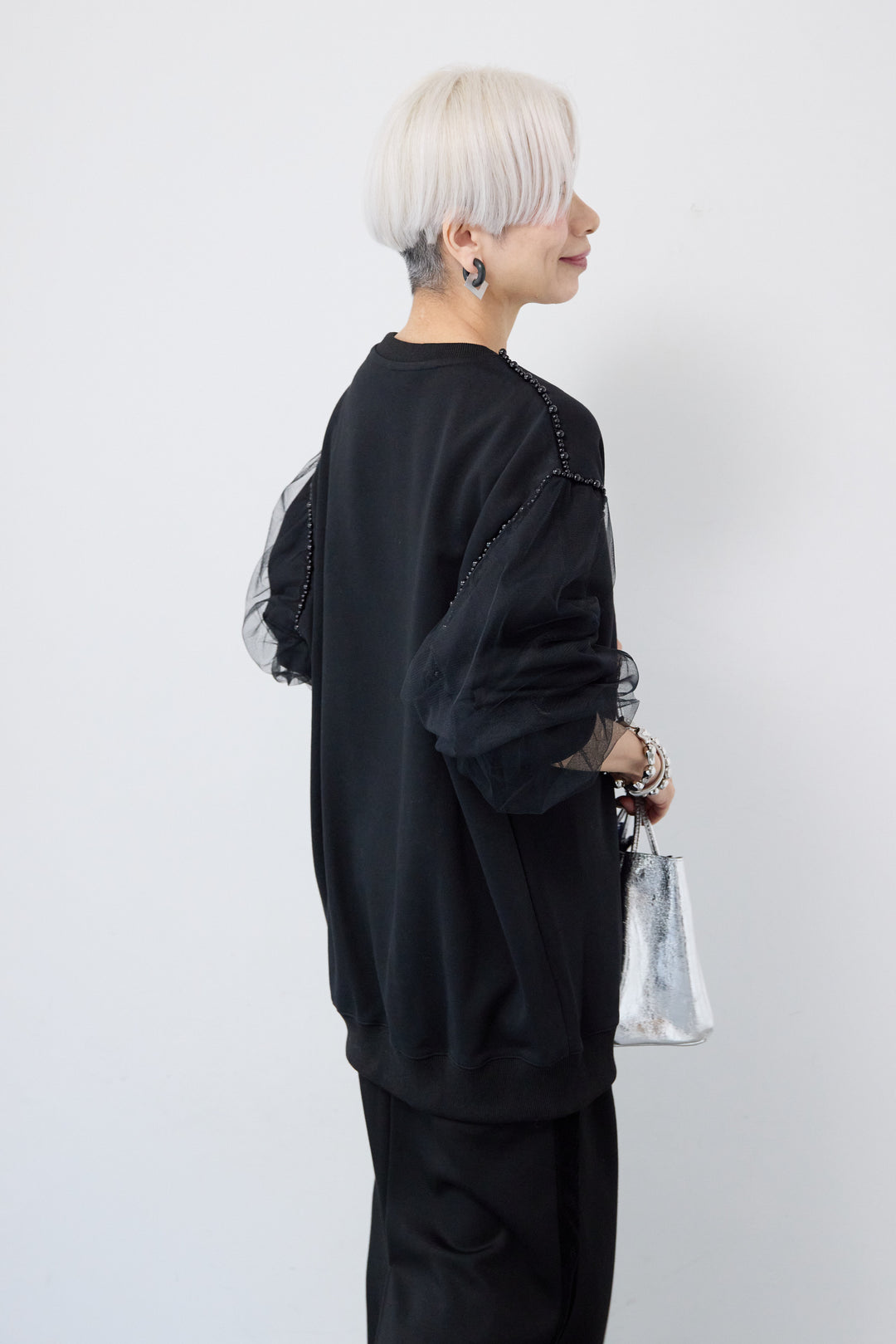 チュールスリーブプルオーバー