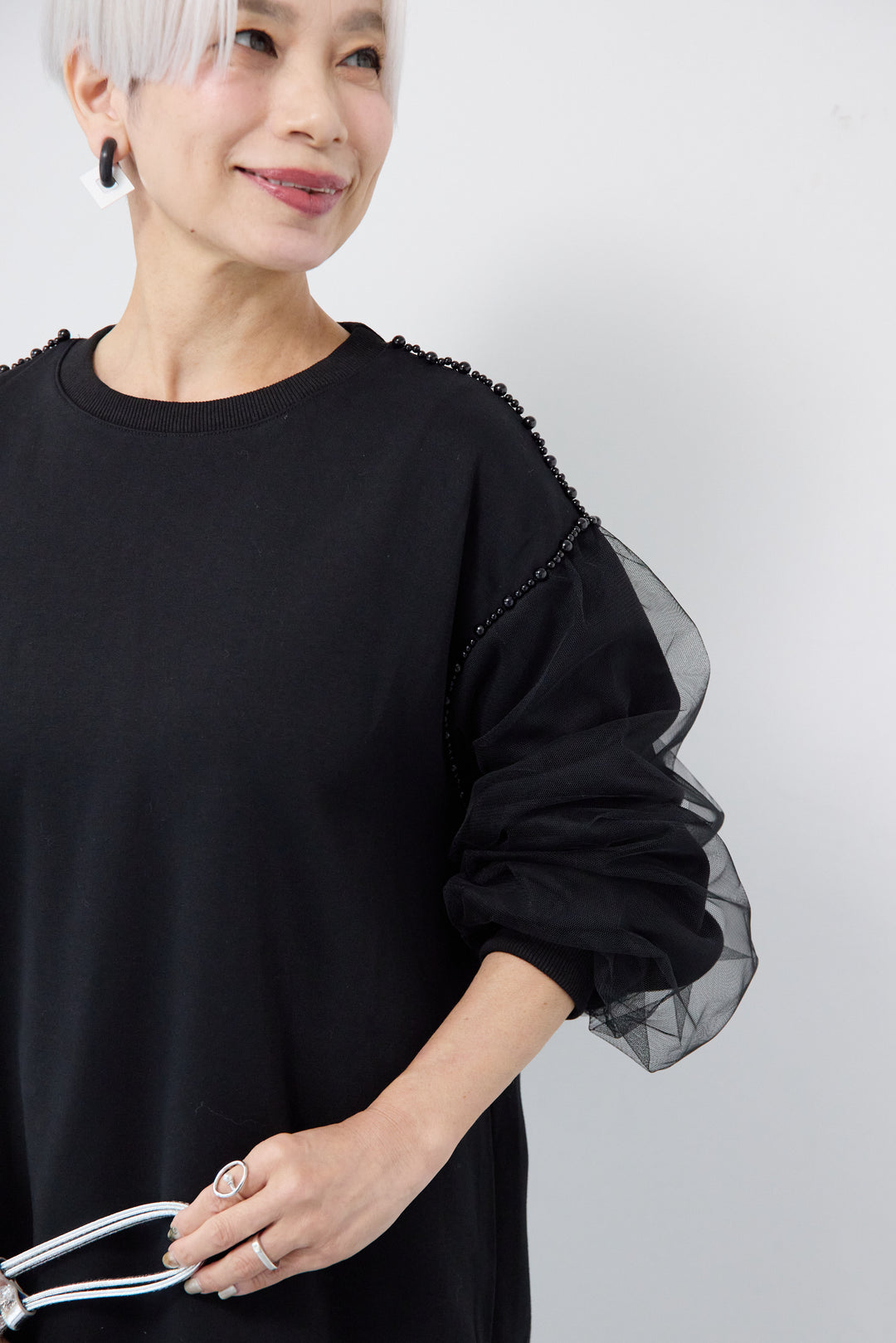 チュールスリーブプルオーバー