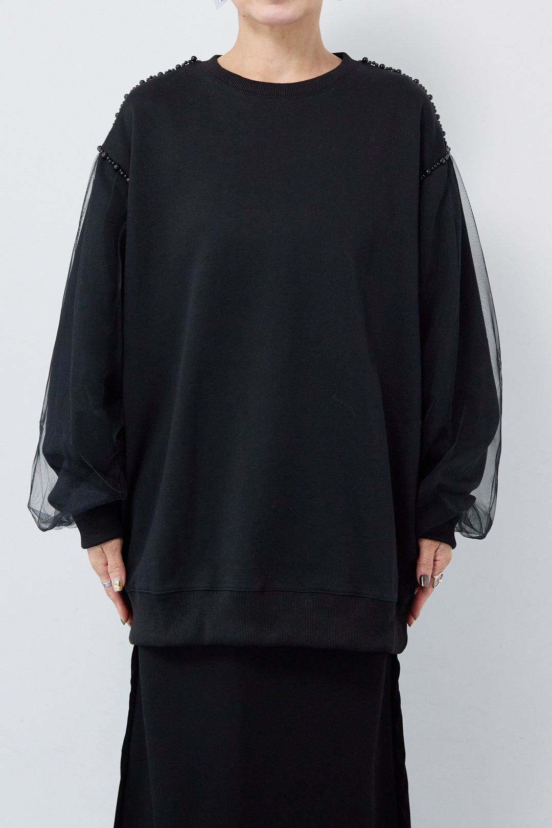 チュールスリーブプルオーバー