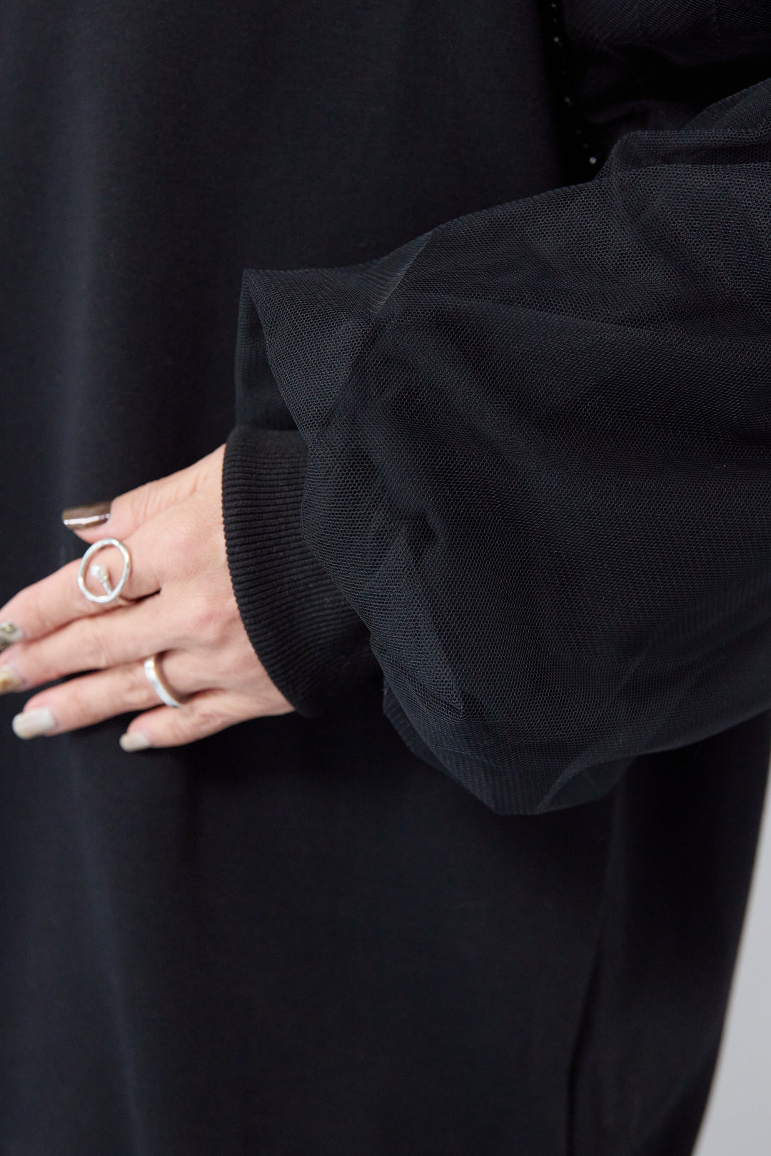 チュールスリーブプルオーバー