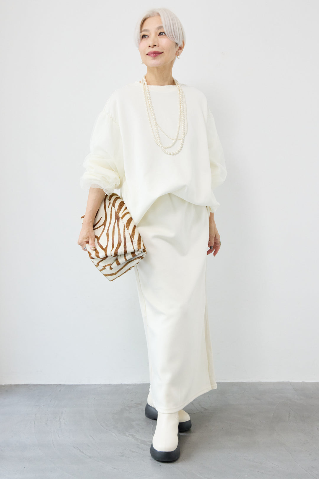 チュールスリーブプルオーバー