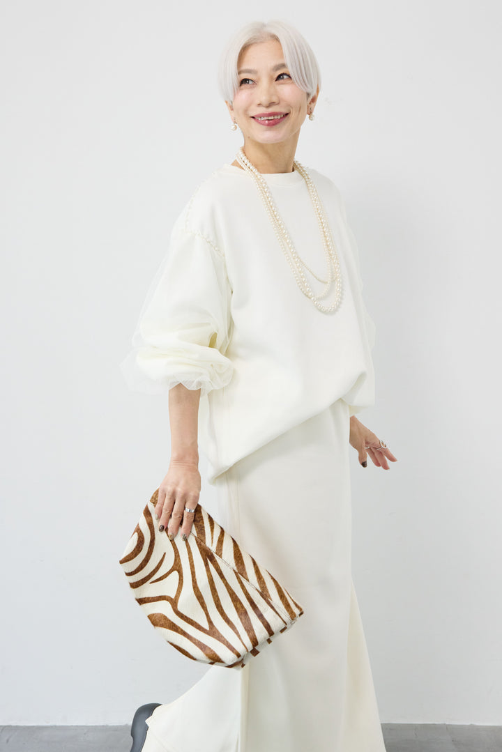 チュールスリーブプルオーバー