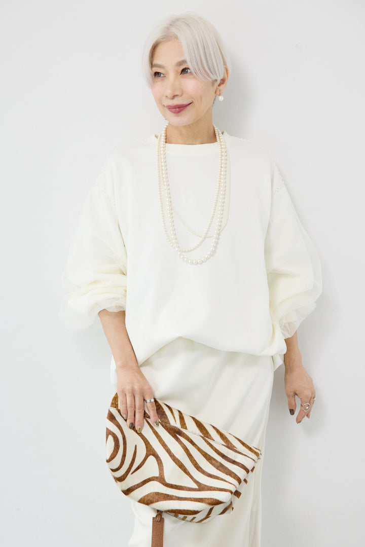 チュールスリーブプルオーバー