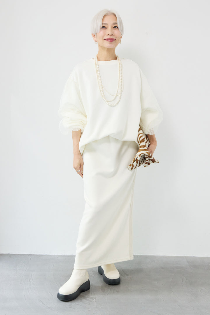 チュールスリーブプルオーバー