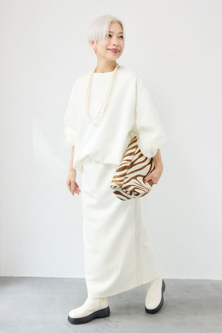 チュールスリーブプルオーバー