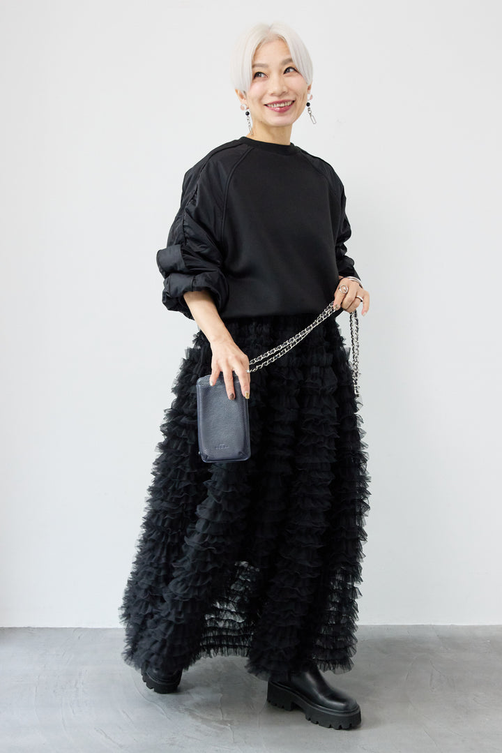 ナイロンラグランスリーブ ダンボールプルオーバー