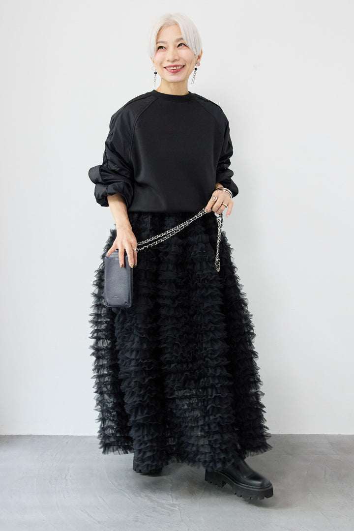 ナイロンラグランスリーブ ダンボールプルオーバー