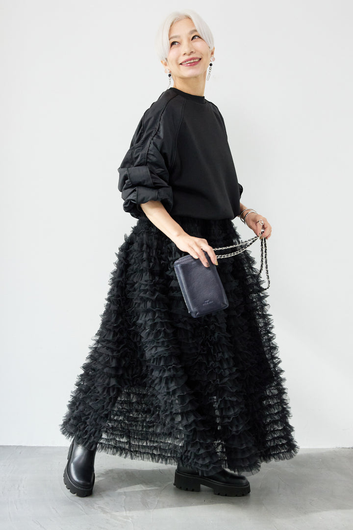 ナイロンラグランスリーブ ダンボールプルオーバー