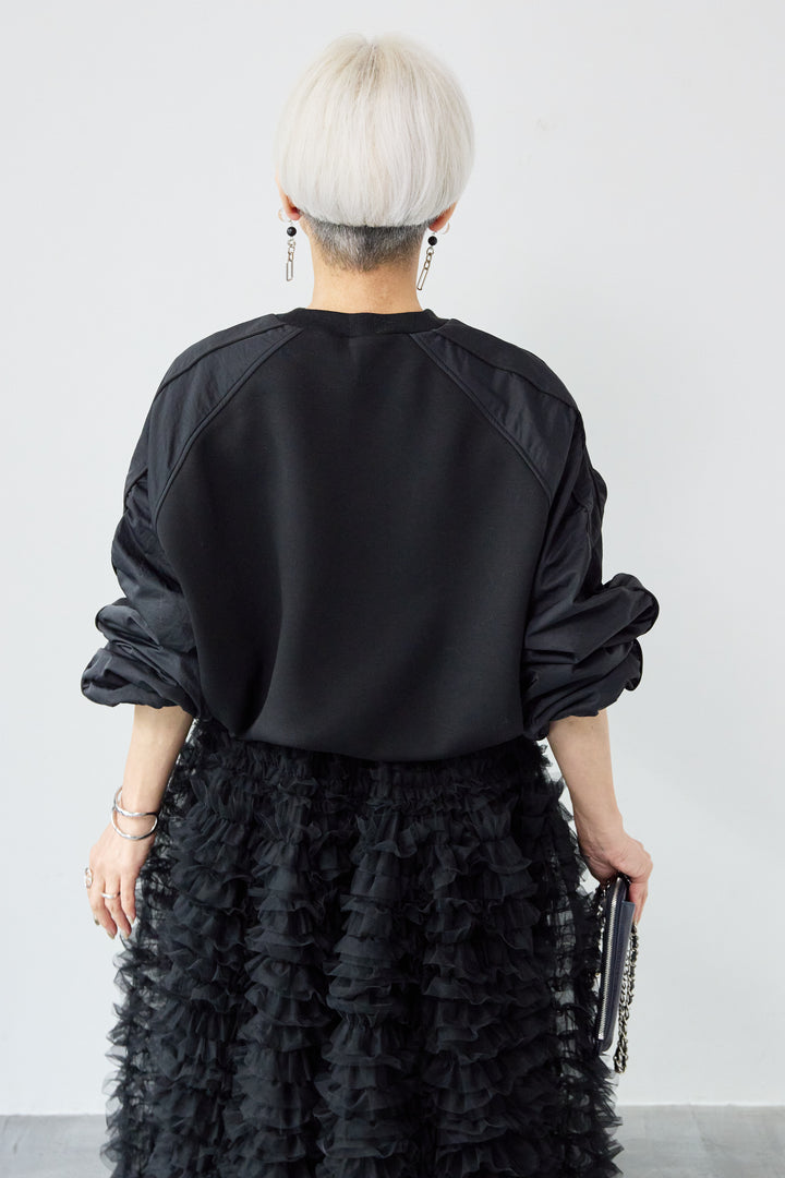 ナイロンラグランスリーブ ダンボールプルオーバー