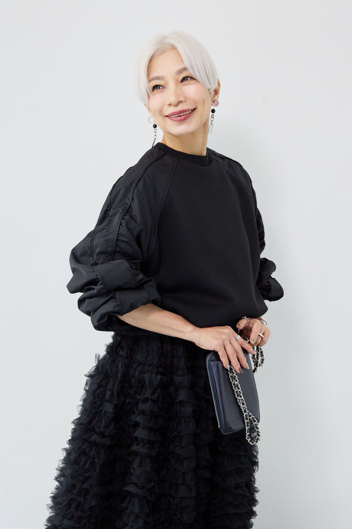 ナイロンラグランスリーブ ダンボールプルオーバー