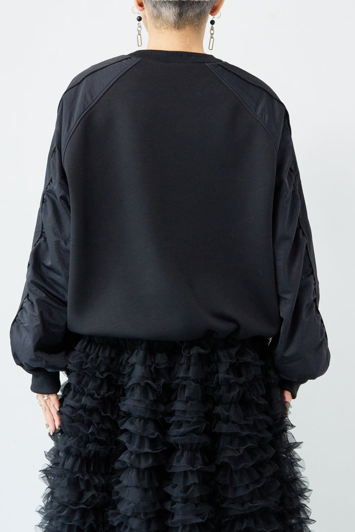 ナイロンラグランスリーブ ダンボールプルオーバー