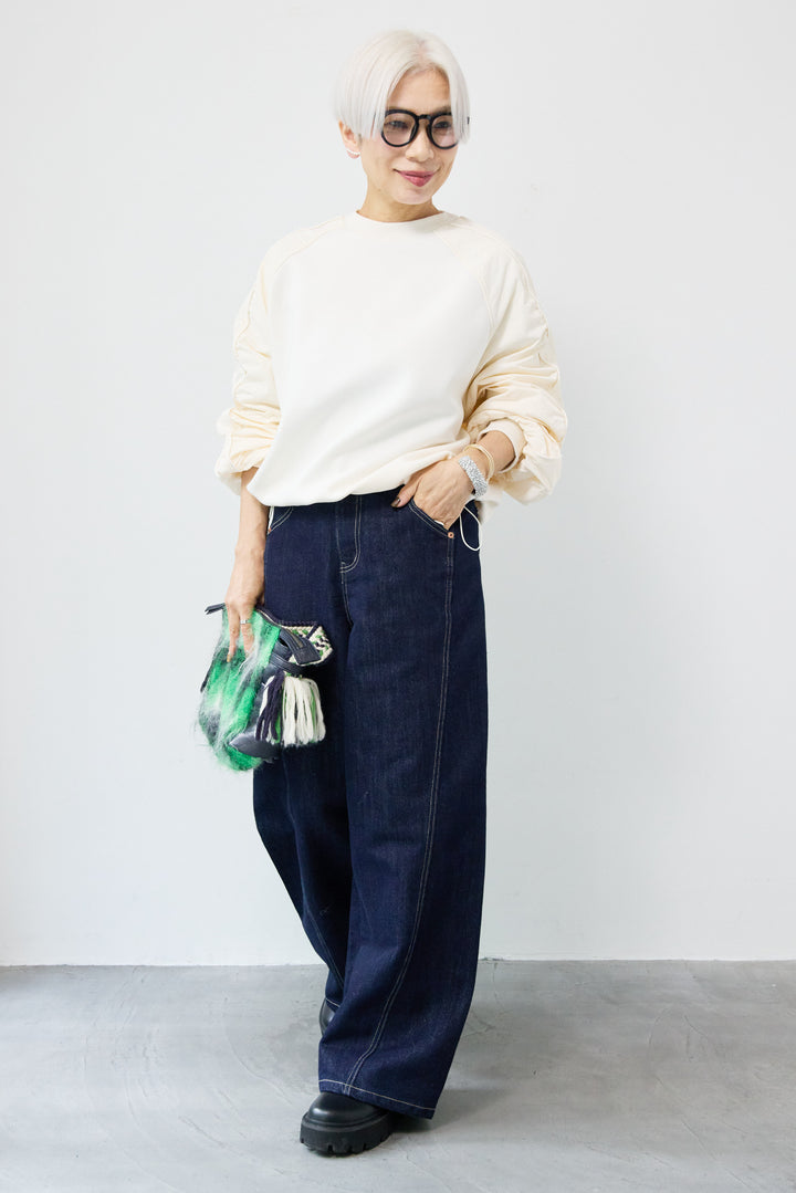 ナイロンラグランスリーブ ダンボールプルオーバー