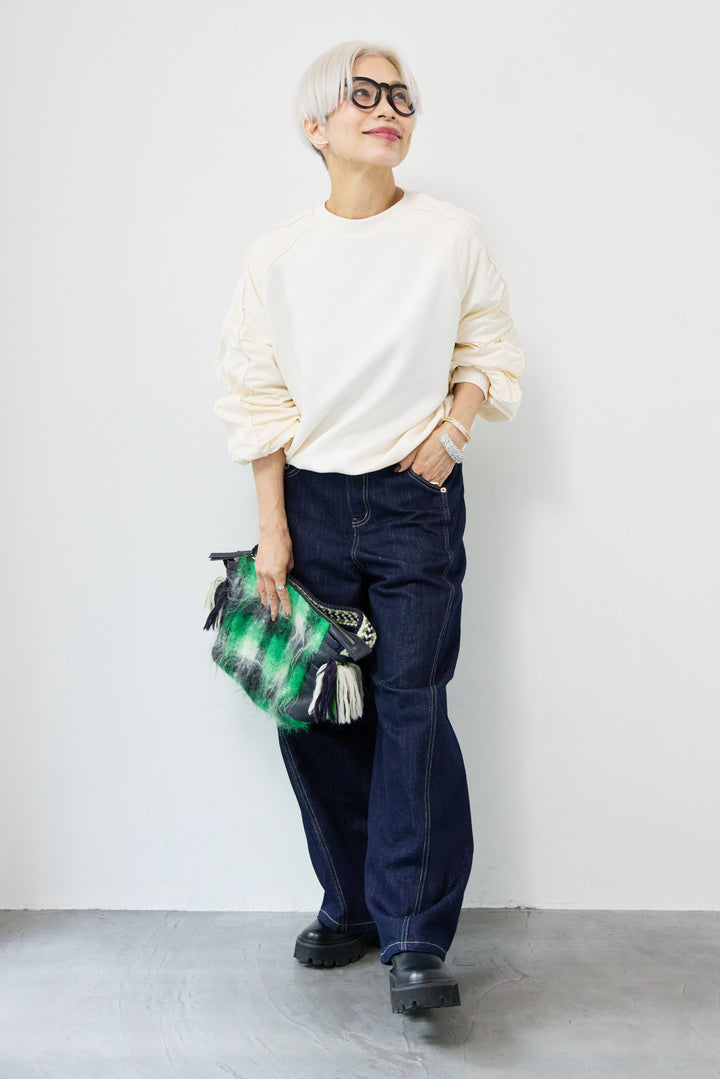 ナイロンラグランスリーブ ダンボールプルオーバー