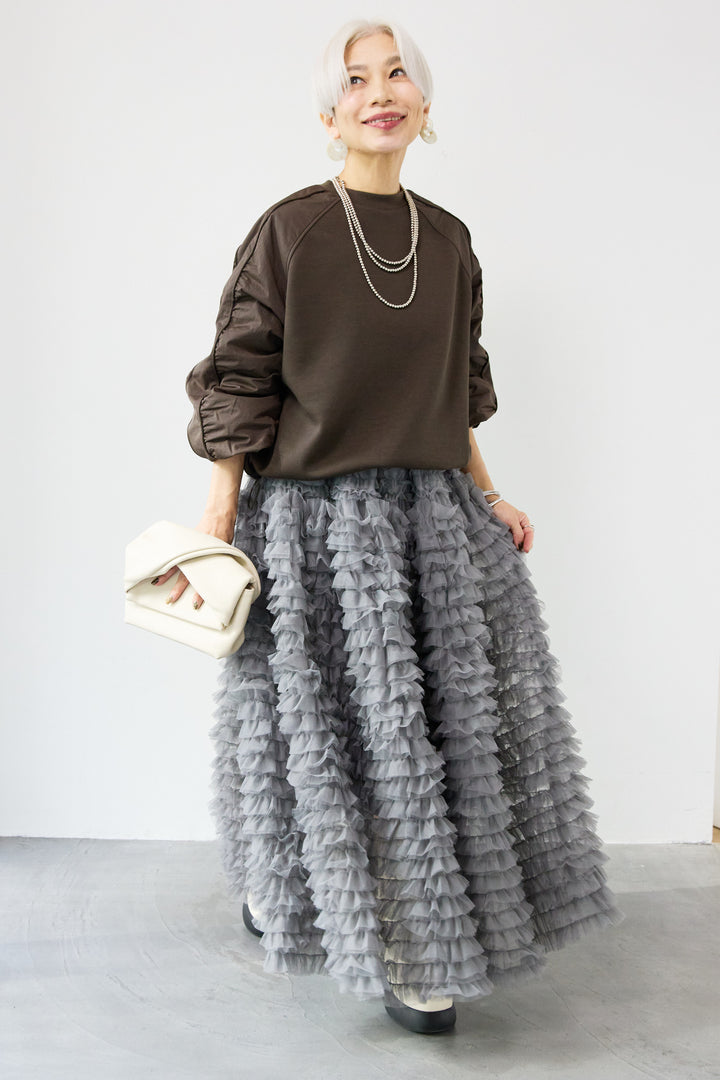 ナイロンラグランスリーブ ダンボールプルオーバー