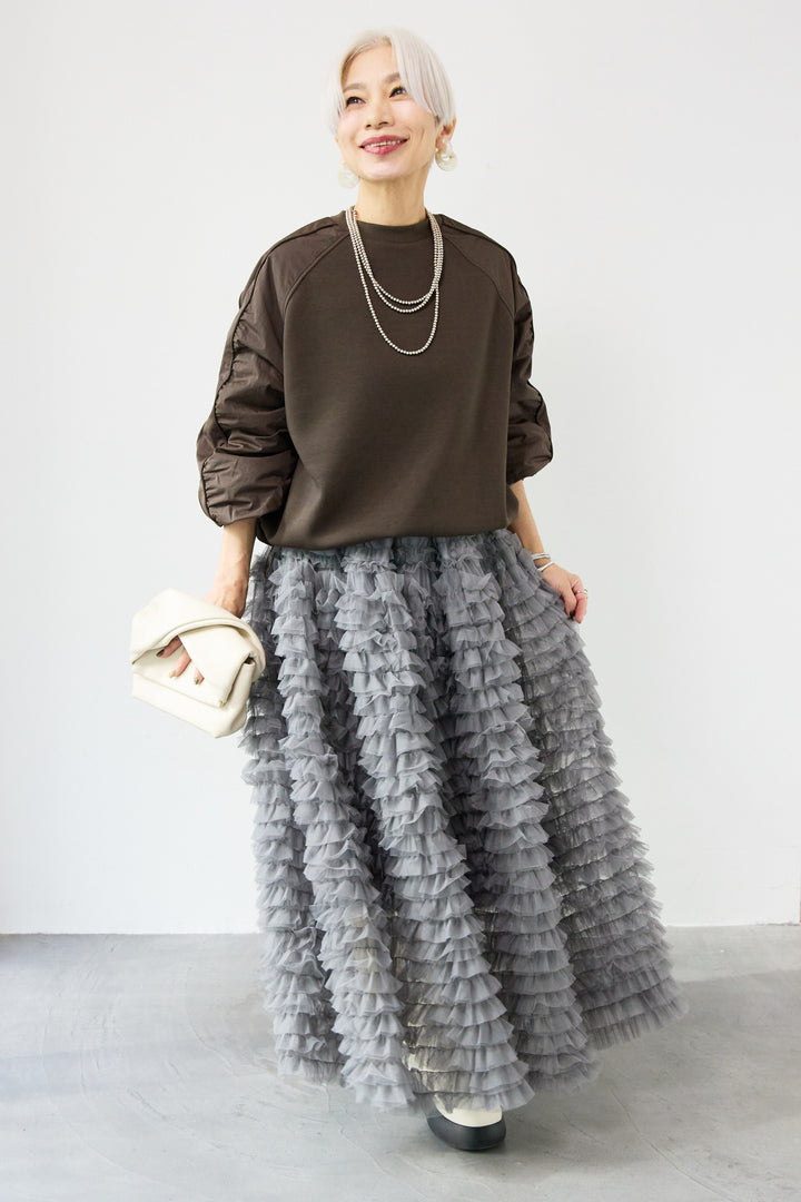 ナイロンラグランスリーブ ダンボールプルオーバー