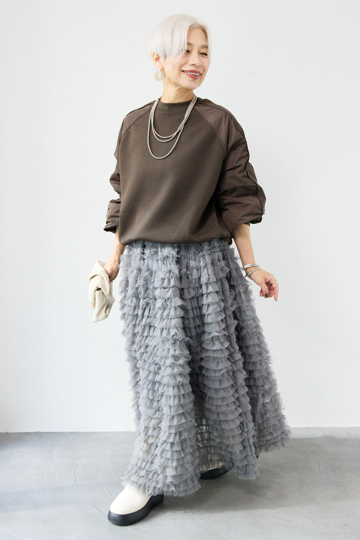 ナイロンラグランスリーブ ダンボールプルオーバー