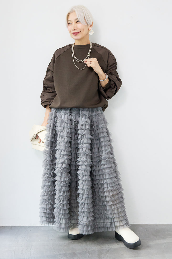 ナイロンラグランスリーブ ダンボールプルオーバー