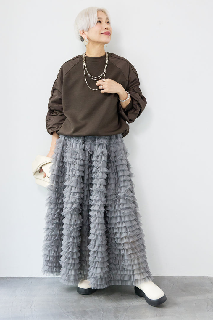 ナイロンラグランスリーブ ダンボールプルオーバー