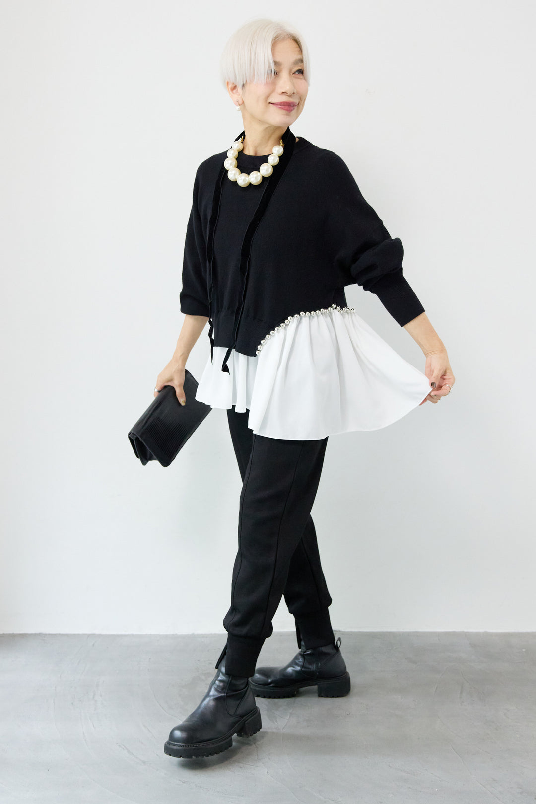 アシメデザインドッキングニット