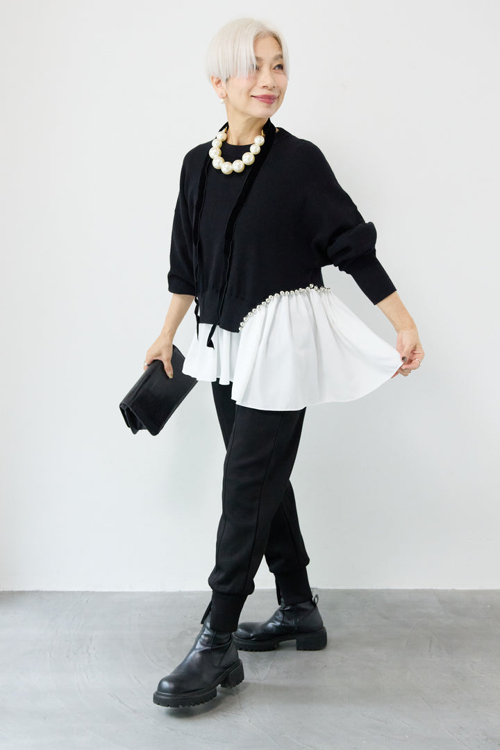 アシメデザインドッキングニット