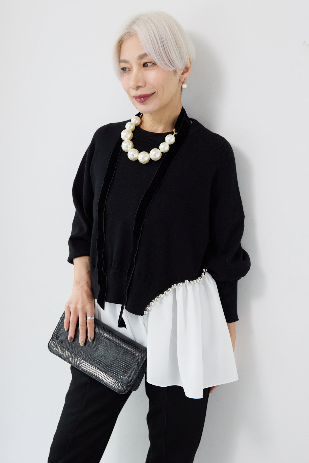 アシメデザインドッキングニット