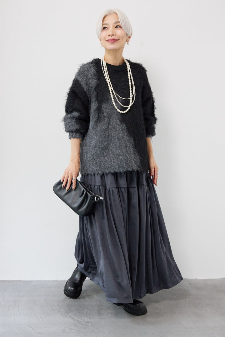 ミックスヤーン ブロッキングニット