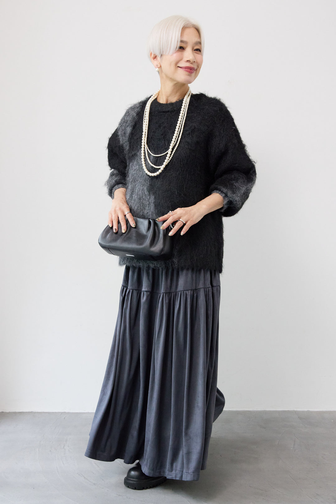 ミックスヤーン ブロッキングニット