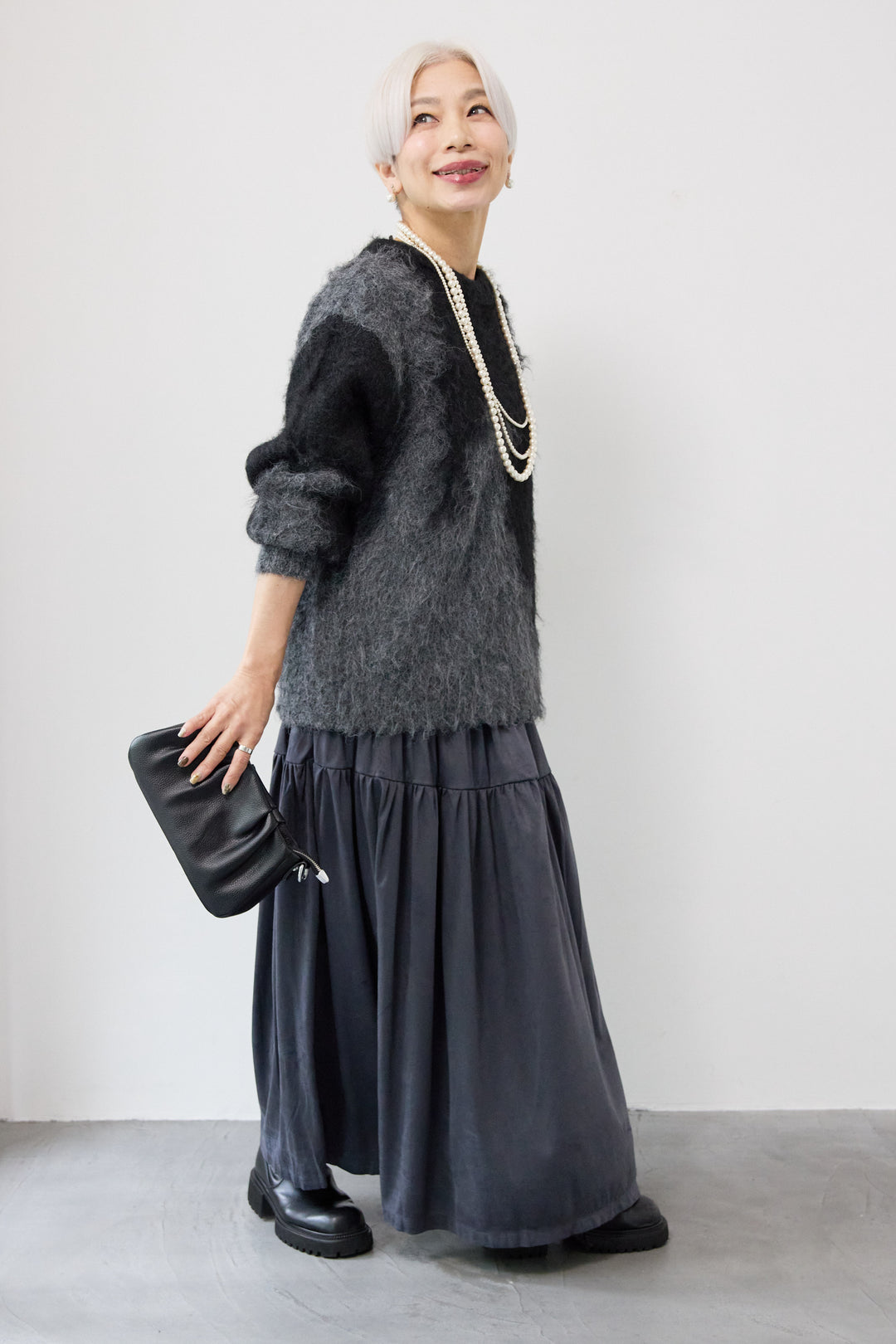 ミックスヤーン ブロッキングニット