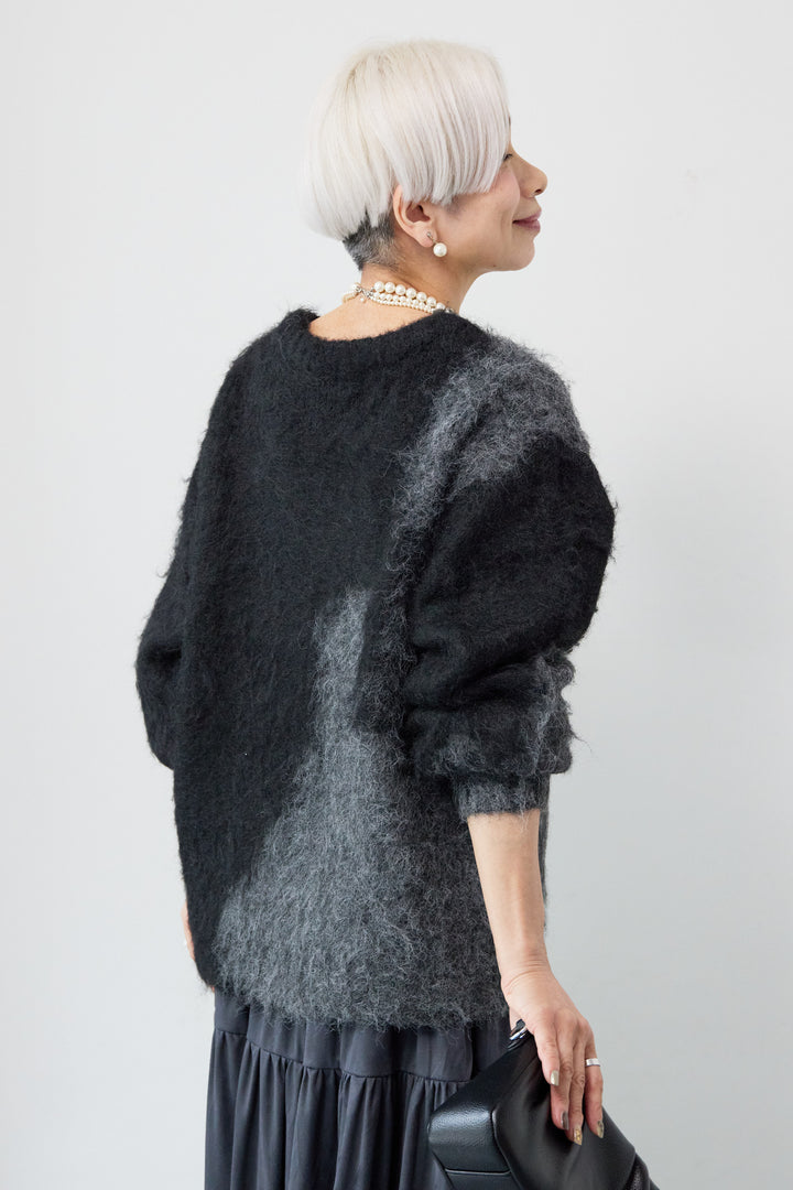 ミックスヤーン ブロッキングニット