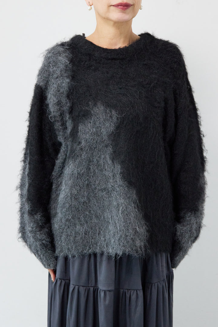 ミックスヤーン ブロッキングニット