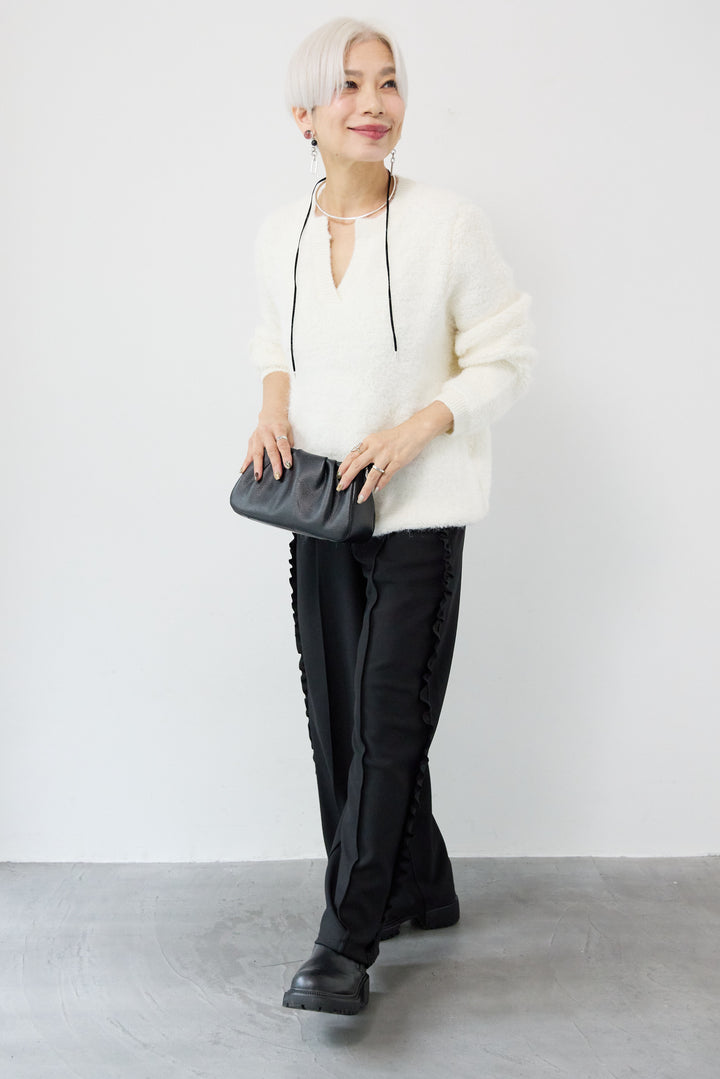 カットジョーゼットサイドフリルパンツ