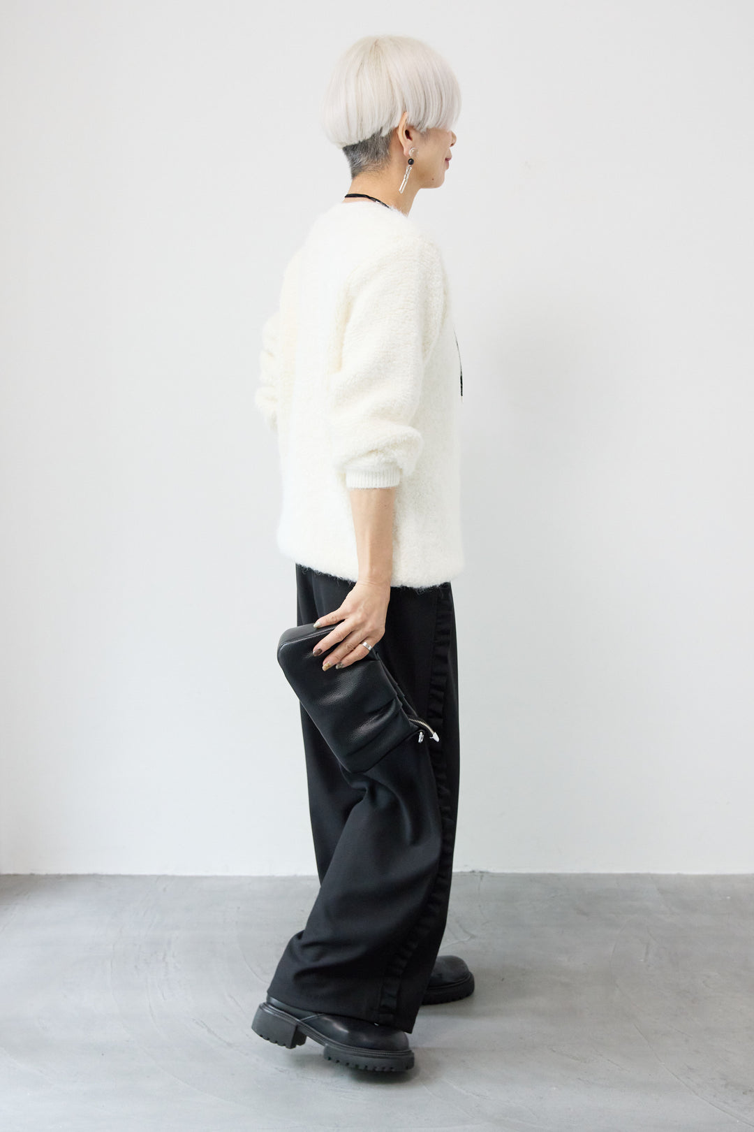 カットジョーゼットサイドフリルパンツ